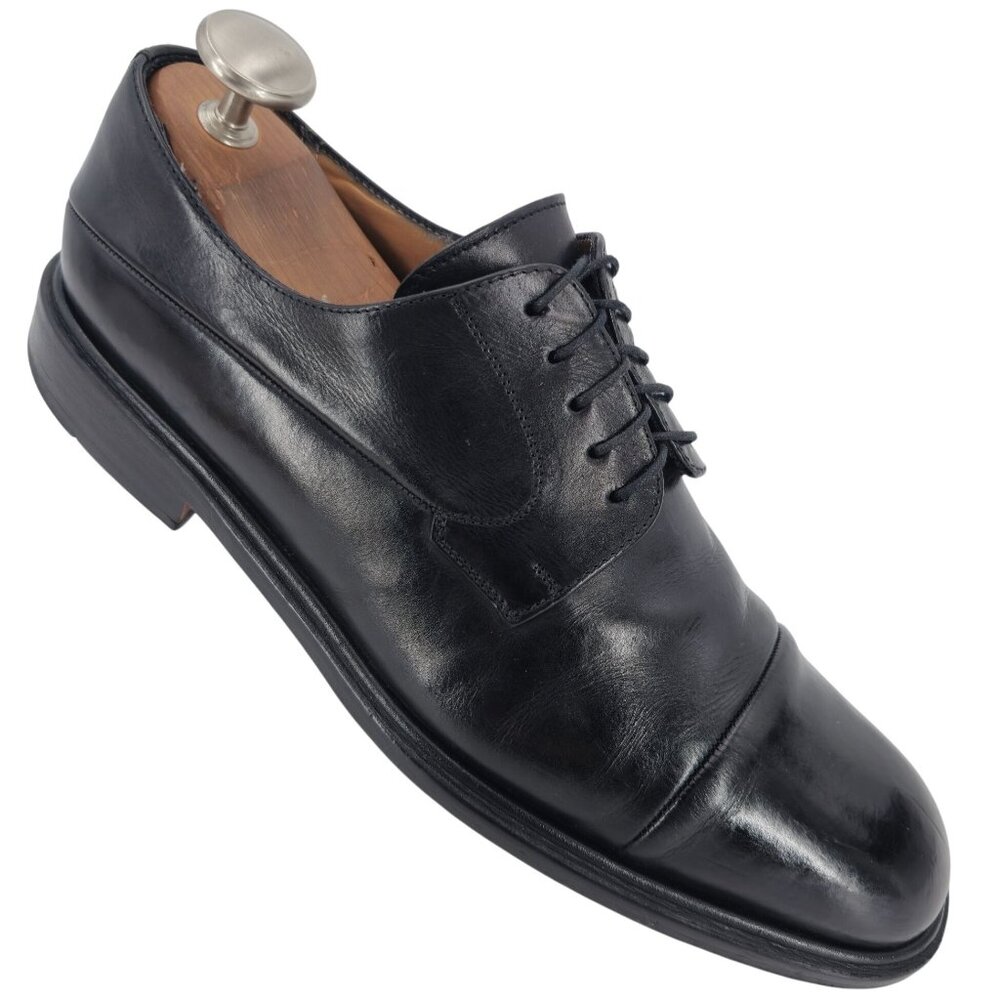 Mezlan Spain Mens size 11 Dress Shoes Black Leather Cap-toe Derby Oxfords Formal - Picture 7 of 12